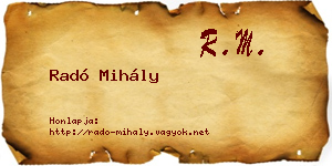 Radó Mihály névjegykártya
